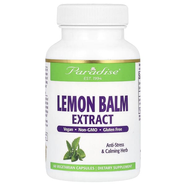 Paradise Herbs, Lemon Balm Extract, 60 Vegetarian Capsules (300 mg per Capsule)