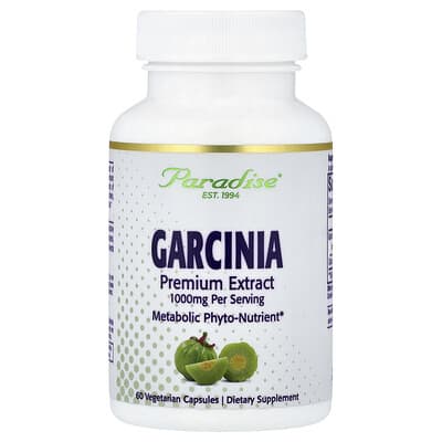 Paradise Herbs, Garcinia Cambogia Premium Extract, 60 Vegetarian Capsules (500 mg Each)