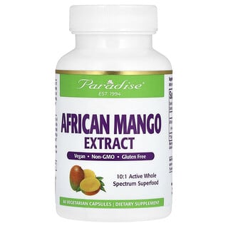 Paradise Herbs, Extracto de mango africano, 60 cápsulas vegetales