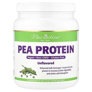 Paradise Herbs, Proteína de guisantes, sin sabor, 16 oz (454 g)