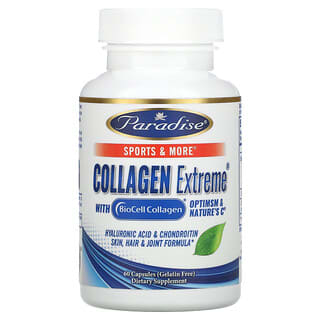 Paradise Herbs, Collagen Extreme พร้อม BioCell Collagen, OptiMSM และ Nature's C บรรจุ 60 แคปซูล