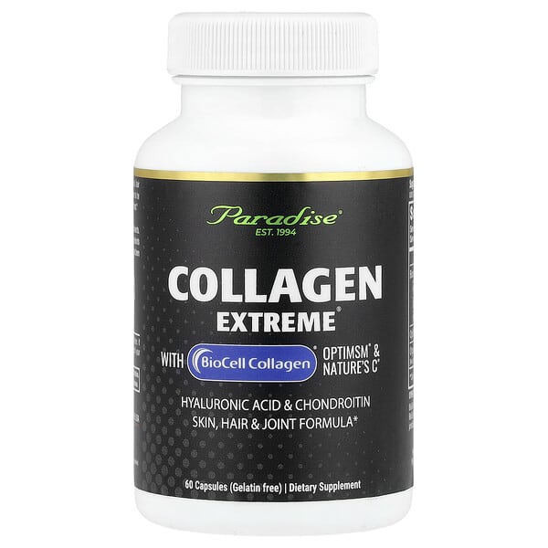 Paradise Herbs, Collagen Extreme®，含 BioCell 膠原蛋白、OptiMSM 和 Nature's C，60 粒膠囊
