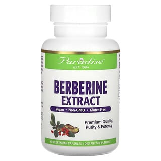 Paradise Herbs, Berberine Extract, Berberinextrakt, 60 pflanzliche Kapseln