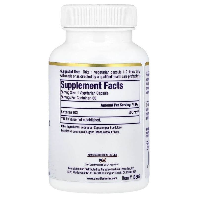 Berberin, 500 mg, 60 Vejetaryen Kapsül
