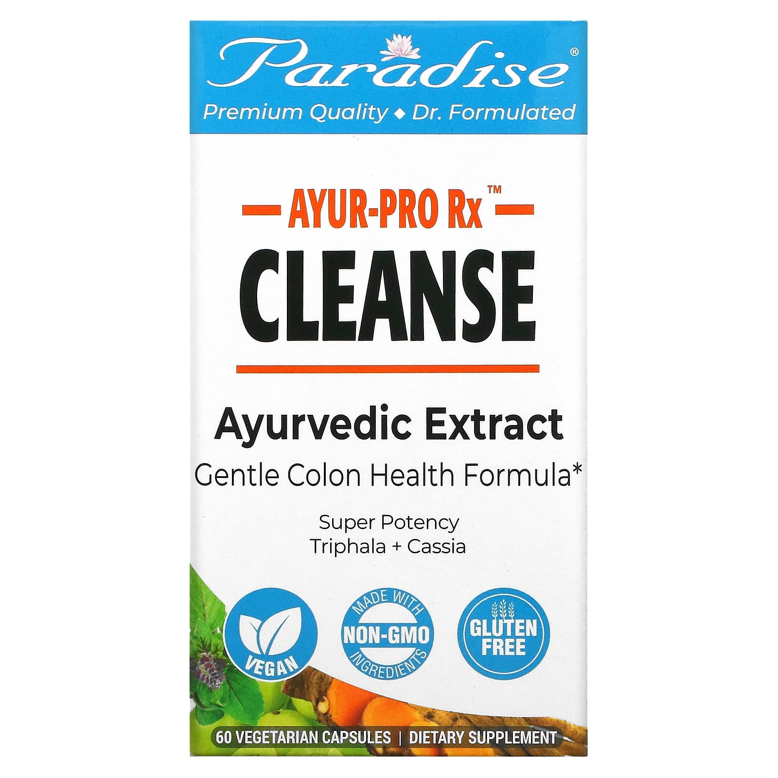 Paradise Herbs, AYRU Pro Rx（アーユルプロRx）、クレンズ、ベジカプセル60粒