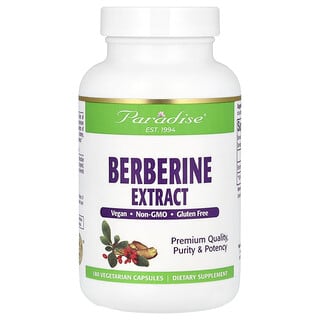 Paradise Herbs, Berberine Extract, Berberinextrakt, 180 pflanzliche Kapseln
