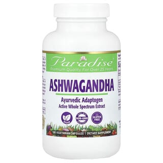 Paradise Herbs, Ashwagandha, 180 capsules végétariennes