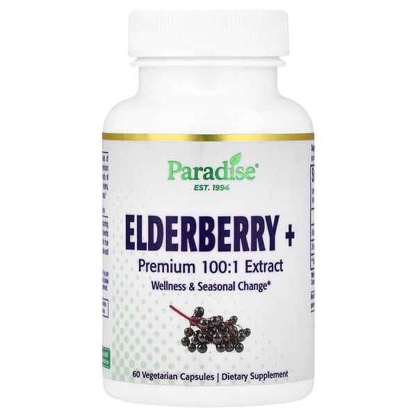 Paradise Herbs, Elderberry + , 60 Vegetarian Capsules