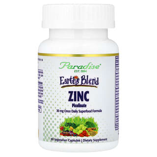 Paradise Herbs, Mezcla de la tierra, Zinc, picolinato, 90 cápsulas vegetales