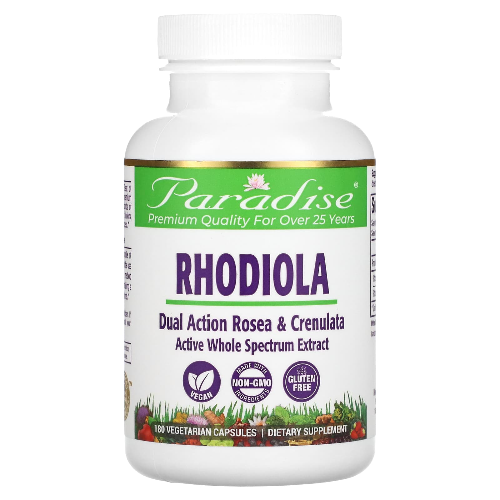Perfect Rhodiola Paradise Herbs, Rhodiola , 180 Vegetarian Capsules