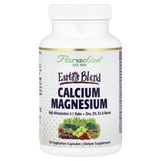 Paradise Herbs, Earth's Blend, Calcio y magnesio, 90 cápsulas vegetales