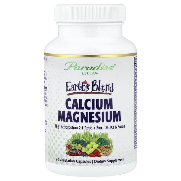 Paradise Herbs, Earth's Blend, Calcium Magnesium, 90 Vegetarian Capsules — product photo 1