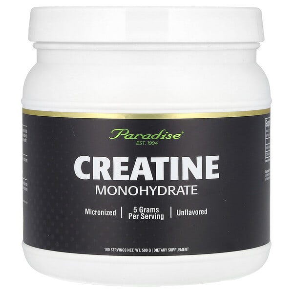 Paradise Herbs, Creatine Monohydrate, Unflavored, 500 g