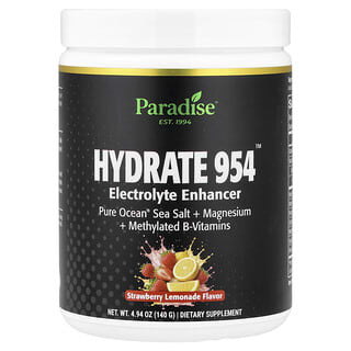 Paradise Herbs, Hydrate 954™, Electrolyte Enhancer, Strawberry Lemonade, 4.94 oz (140 g)