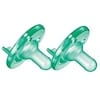 Soothie Pacifier, Green, 0-3 Months, 2 Pack
