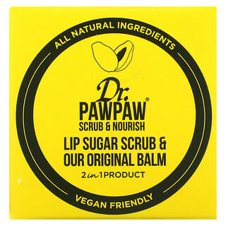 Dr. PAWPAW, Exfoliante con azúcar y bálsamo original para labios, 16 g (0,55 oz. Líq.)