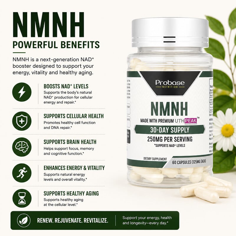 NMNH（還元ニコチンアミドモノヌクレオチド）、60粒（1粒あたり125mg）