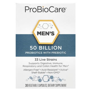 ProBioCare, Men‘s Probiotics With Prebiotic, Probiotika mit Präbiotikum für Männer, 50 Milliarden, 30 pflanzliche Kapseln