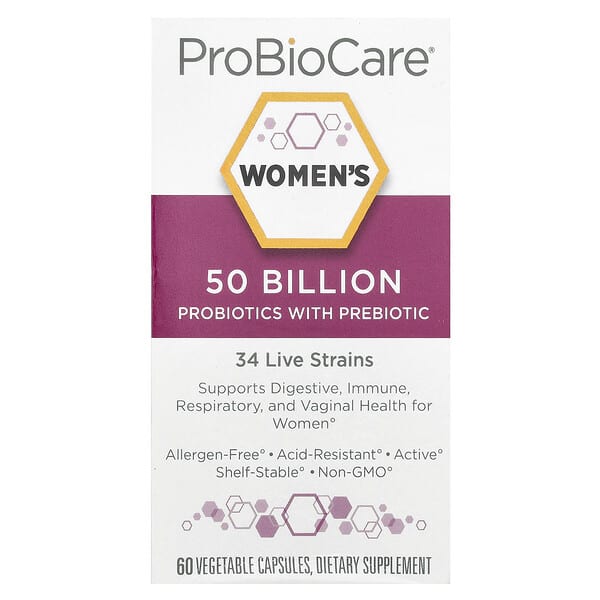 ProBioCare, 女性益生菌（含益生元），500 億，60 粒素食膠囊