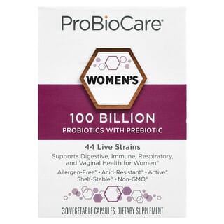 ProBioCare, Women‘s Probiotics and Prebiotics, Probiotika und Präbiotika für Frauen, 100 Milliarden, 30 pflanzliche Kapseln