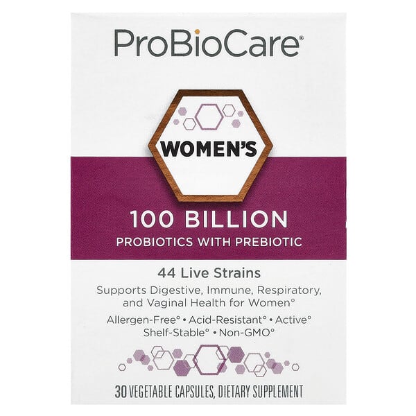 ProBioCare, 女性益生菌（含益生元），1000 億，30 粒素食膠囊