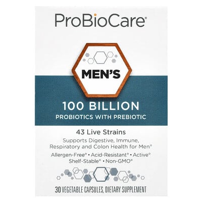 ProBioCare, Probiotics for Men with Prebiotics, 30 Vegetarian Capsules
