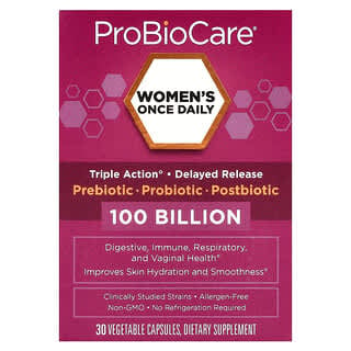 ProBioCare, Probiotik Sekali Sehari untuk Wanita, 100 Miliar, 30 Kapsul Nabati