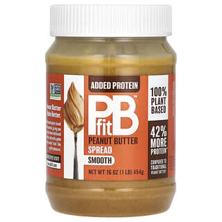 PBfit, Спред с арахисовой пастой, гладкий, 454 г (16 унций)