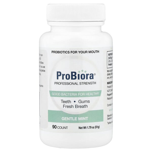 ProBiora, Probiotik Pergigian, Pudina Lembut, 90 Tablet