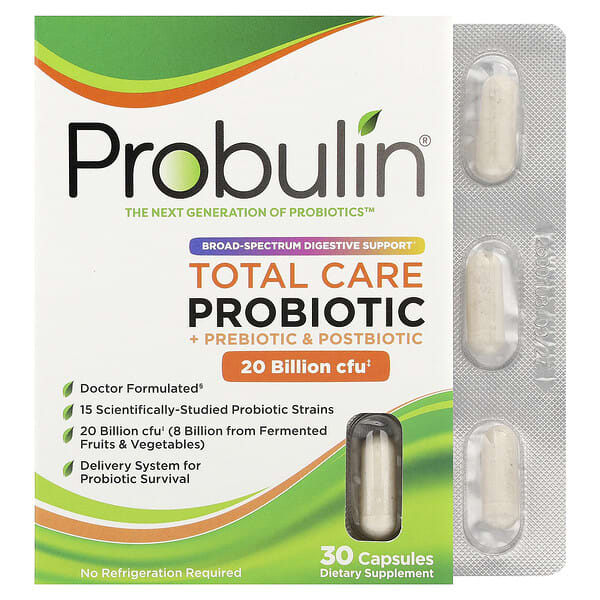 Probulin, Total Care Probiotic, 20 Billion CFU, 30 Capsules