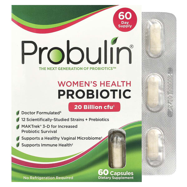 Probulin, 여성 건강, 프로바이오틱, 200억 CFU, 캡슐 60정