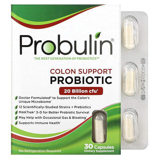 Probulin, Colon Support Probiotic, 20 Billion CFU, 30 Capsules