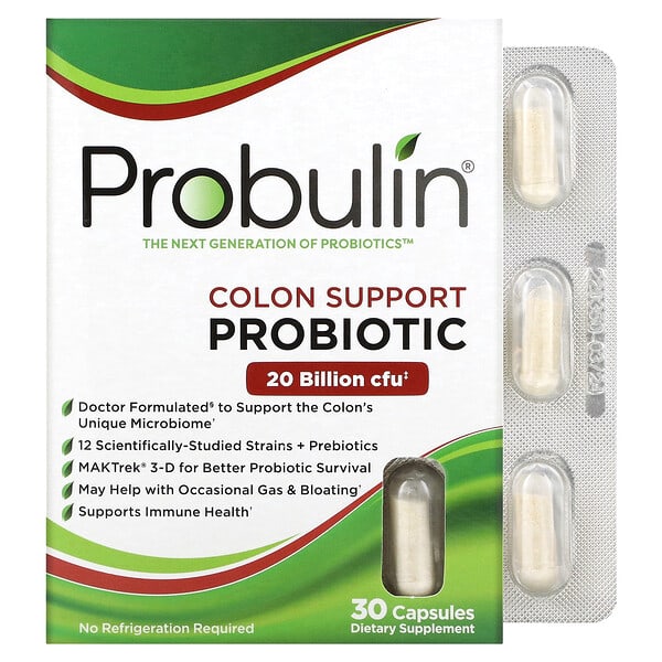 Probulin‏, دعم القولون، بروبيوتيك، 30 كبسولة