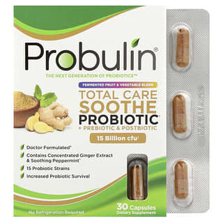 Probulin（プロブリン）, Total Care Soothe Probiotic＋Prebiotic＆Postbiotic、30粒