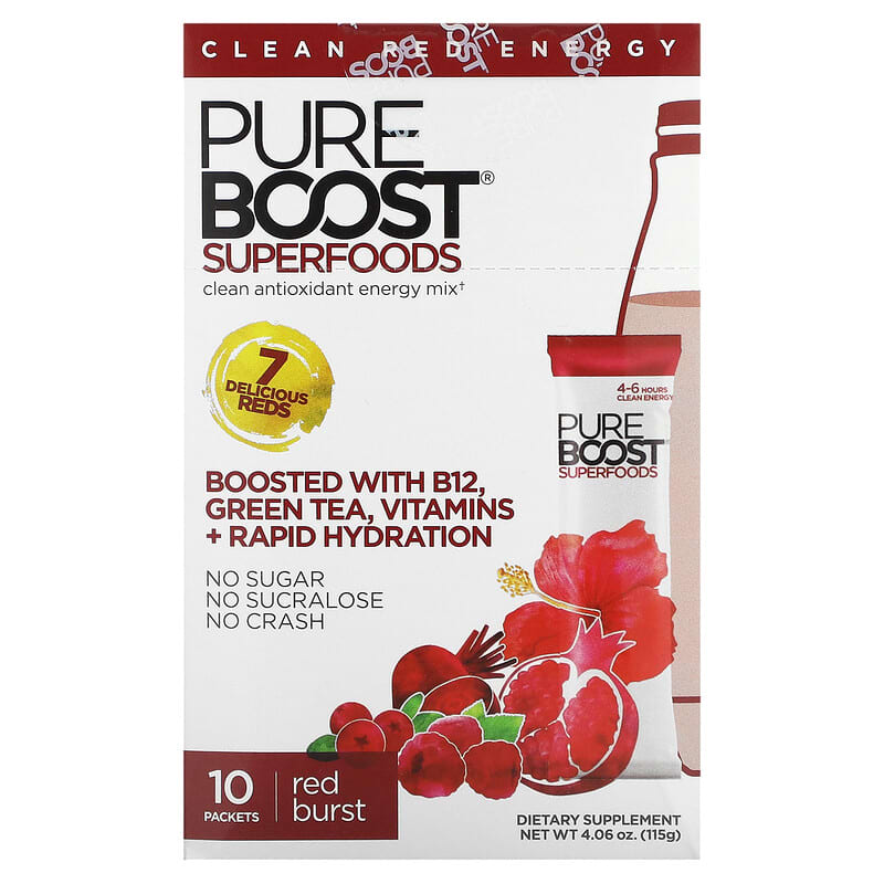 Superfoods, Clean Antioxidant Energy Mix, Red Burst, 10 Packets, 0.41 oz  (11.5 g) Each