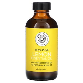 Pure Body Naturals, 100% Pure Essential Oil, Lemon, 4 fl oz (118 ml)