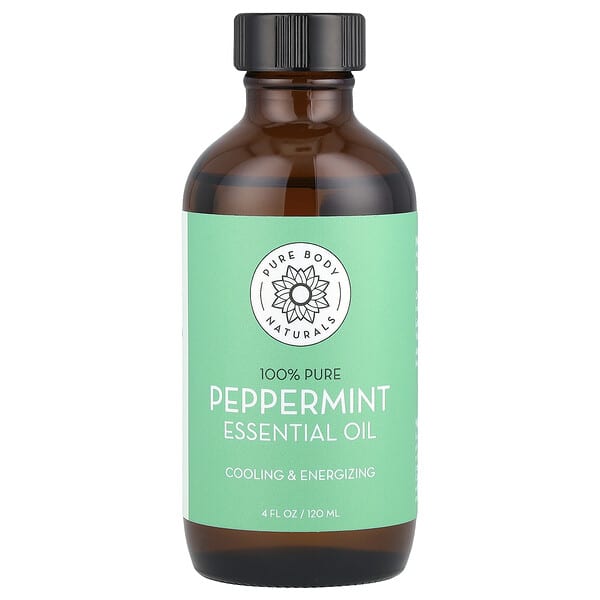 Pure Body Naturals, Eterisk olja, pepparmynta, 4 fl oz (120 ml)