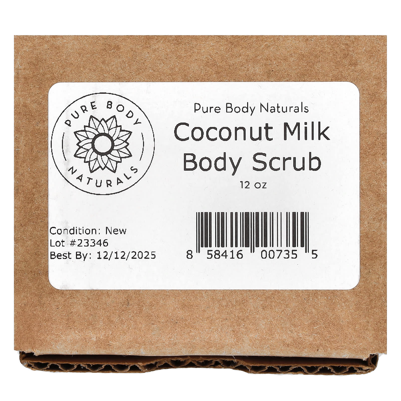 Pure Body Naturals, Coconut Milk Body Scrub, 12 oz (340 g)