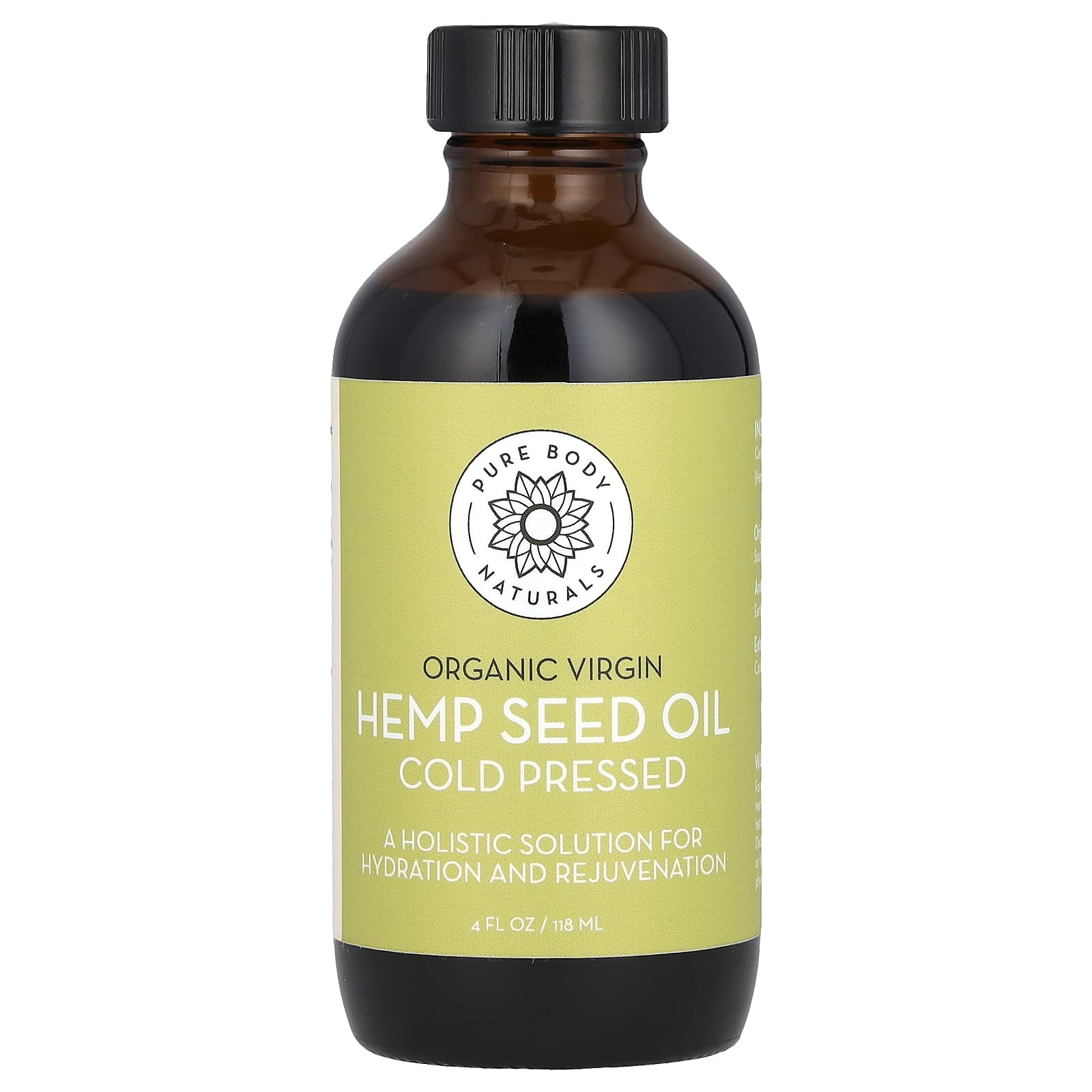 Organic Virgin Hemp Seed Oil, 4 fl oz (118 ml) Organic Virgin Hemp Seed Oil, 4 fl oz (118 ml)