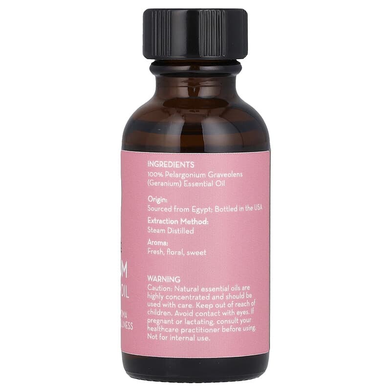 100％ピュアエッセンシャルオイル、ゼラニウム、30ml（1液量オンス）