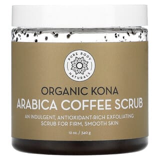 Pure Body Naturals, Exfoliante orgánico con café kona y arabica, 340 g (12 oz)