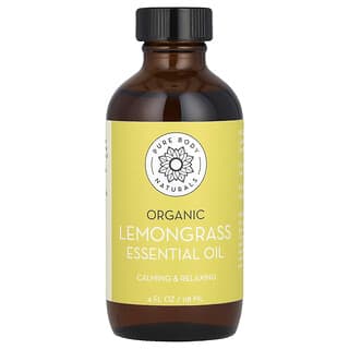 Pure Body Naturals, Óleo Essencial Orgânico, Capim-Limão, 118 ml (4 fl oz)