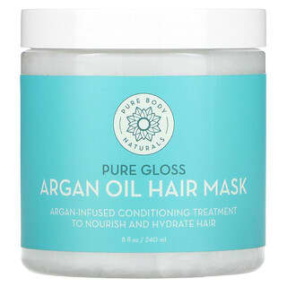 Pure Body Naturals, Pure Gloss Argan Oil Hair Mask, 8 fl oz (240 ml)