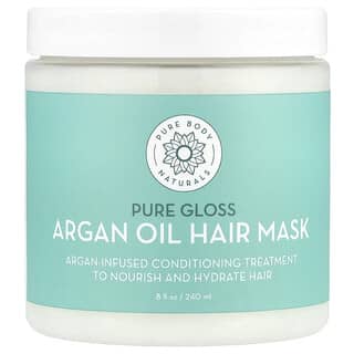 Pure Body Naturals, Masque capillaire à l'huile d'argan, Pure Gloss, 240 ml