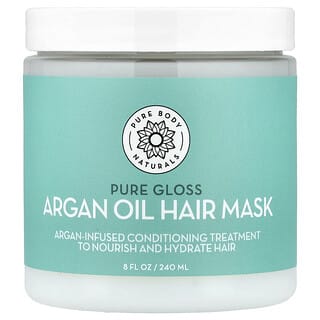Pure Body Naturals, Argan Yağlı Saç Maskesi, Saf Parlaklık, 8 fl oz (240 ml)