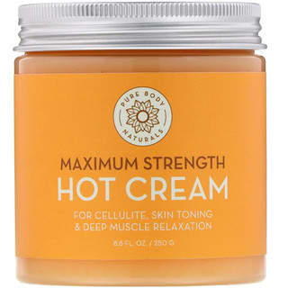 Pure Body Naturals, Crème chaude puissance maximale, 250 g