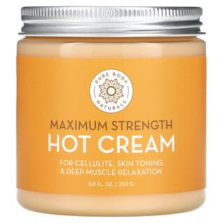 Pure Body Naturals, Maximum Strength Hot Cream, Anti-Cellulite-Creme, extra stark, 250 g (8,8 fl. oz.)