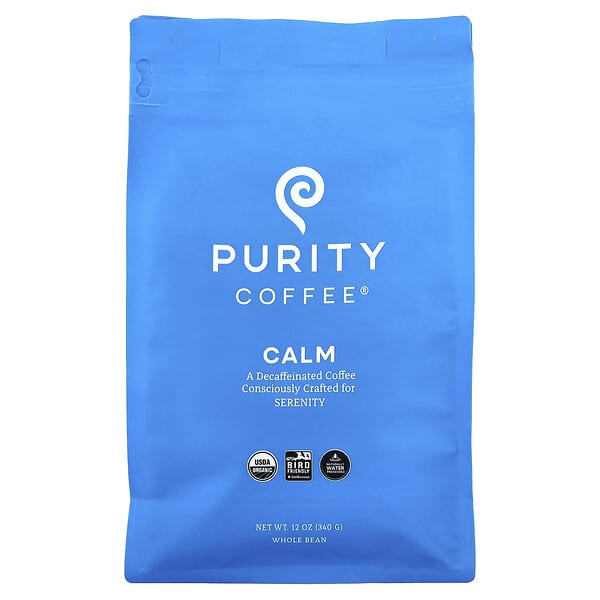 Purity Coffee, Calm, 원두, 디카페인, 340g(12oz)