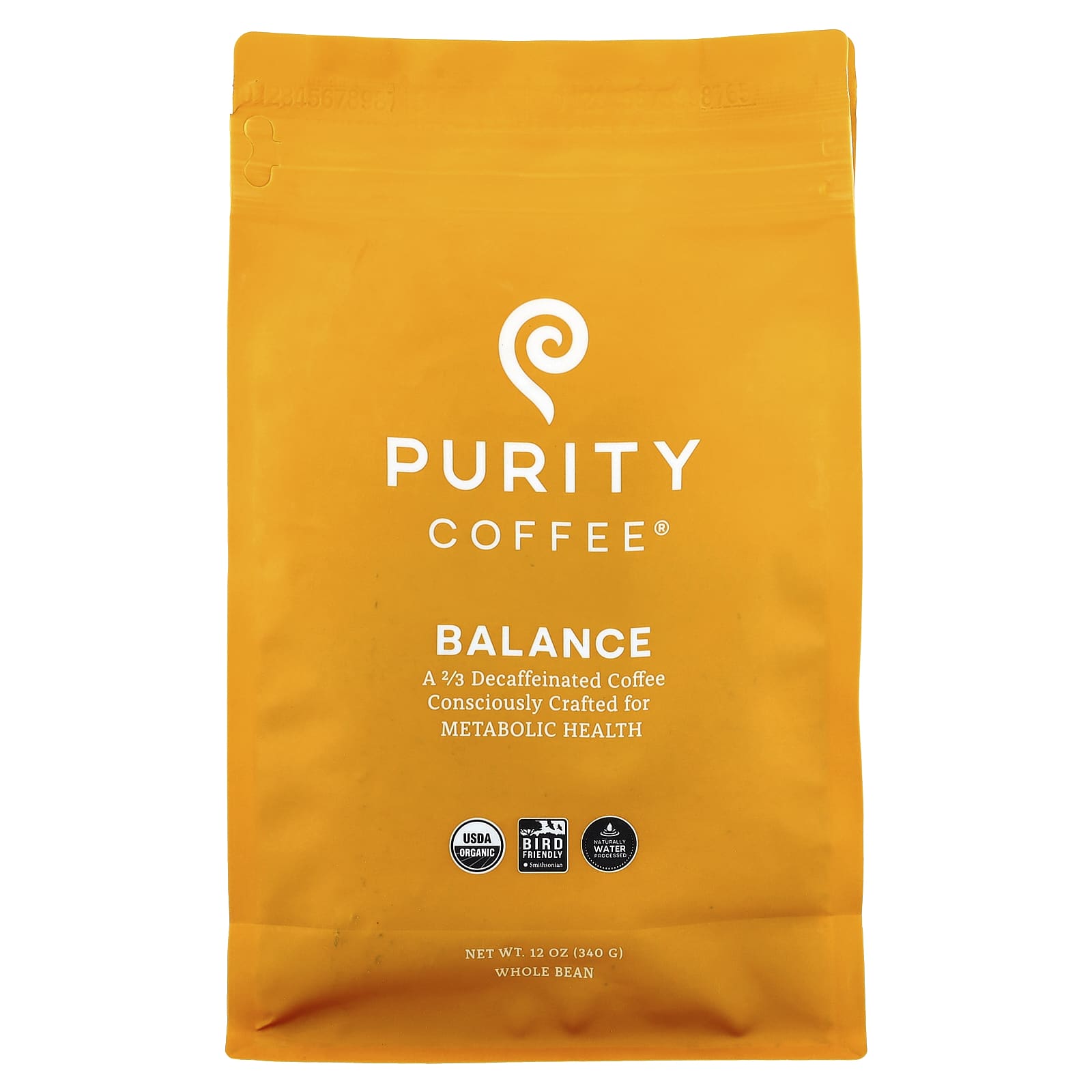 Purity Coffee, Balance, цельные бобы, 2/3 без кофеина, 340 г (12 унций)