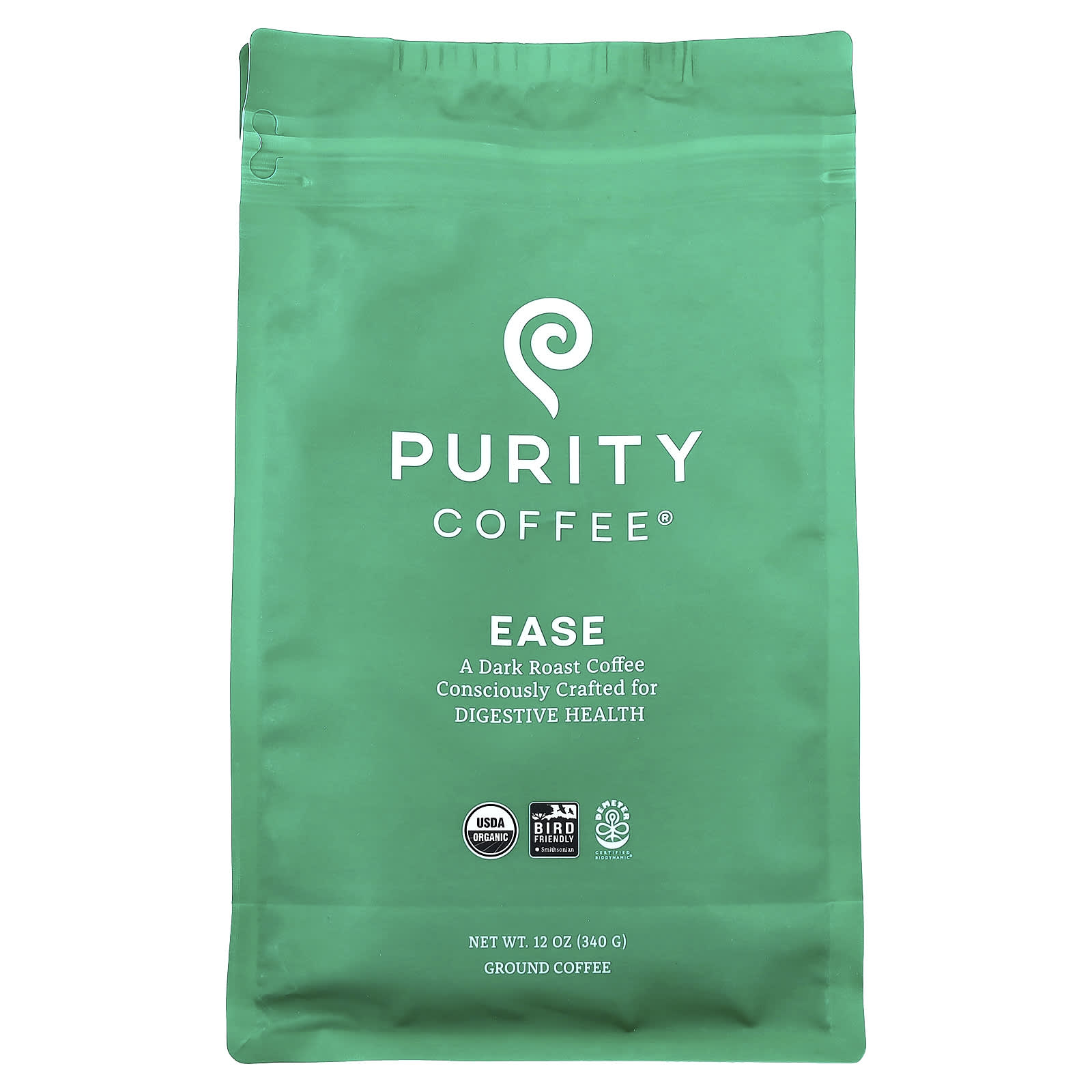 Purity Coffee, Ease, молотый, темная обжарка, 340 г (12 унций)